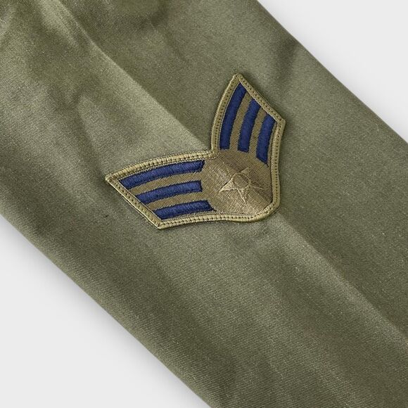 VTG US Air Force Military Army Jacket Shirt S/M Green Utility Uniform 14.5x31 - Picture 9 of 12